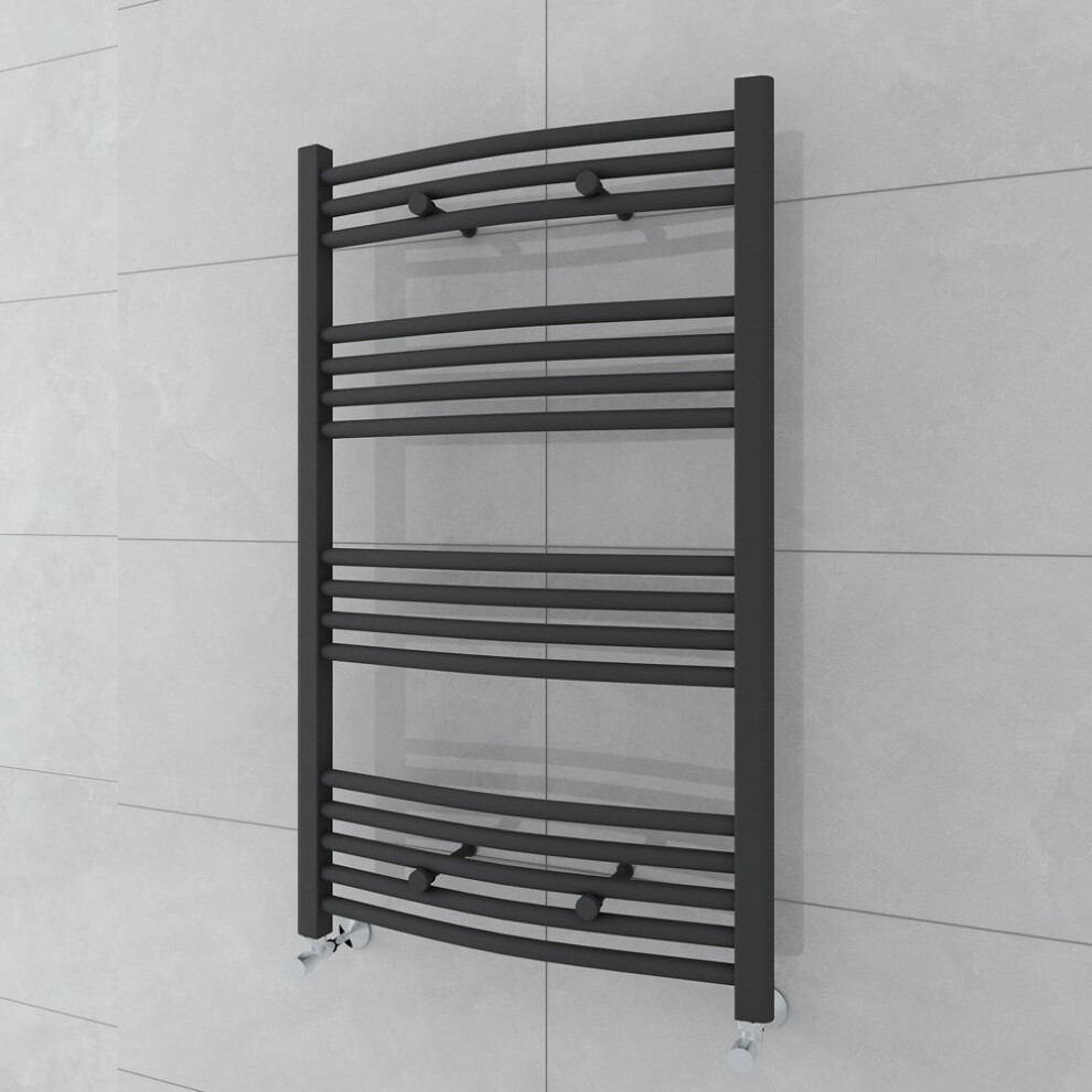 Fjord 1000x600mm Curved Grey Towel Radiator