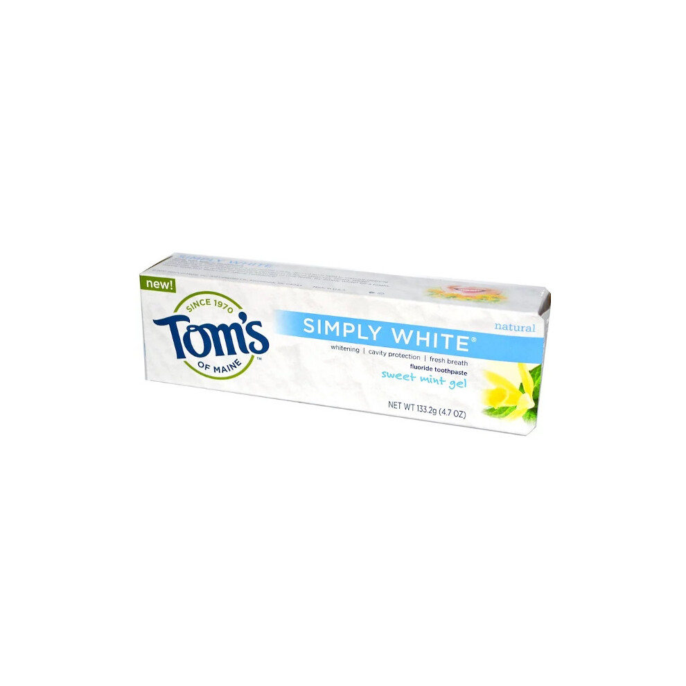 Tom's Of Maine, Simply White Fluoride Toothpaste, Sweet Mint Gel