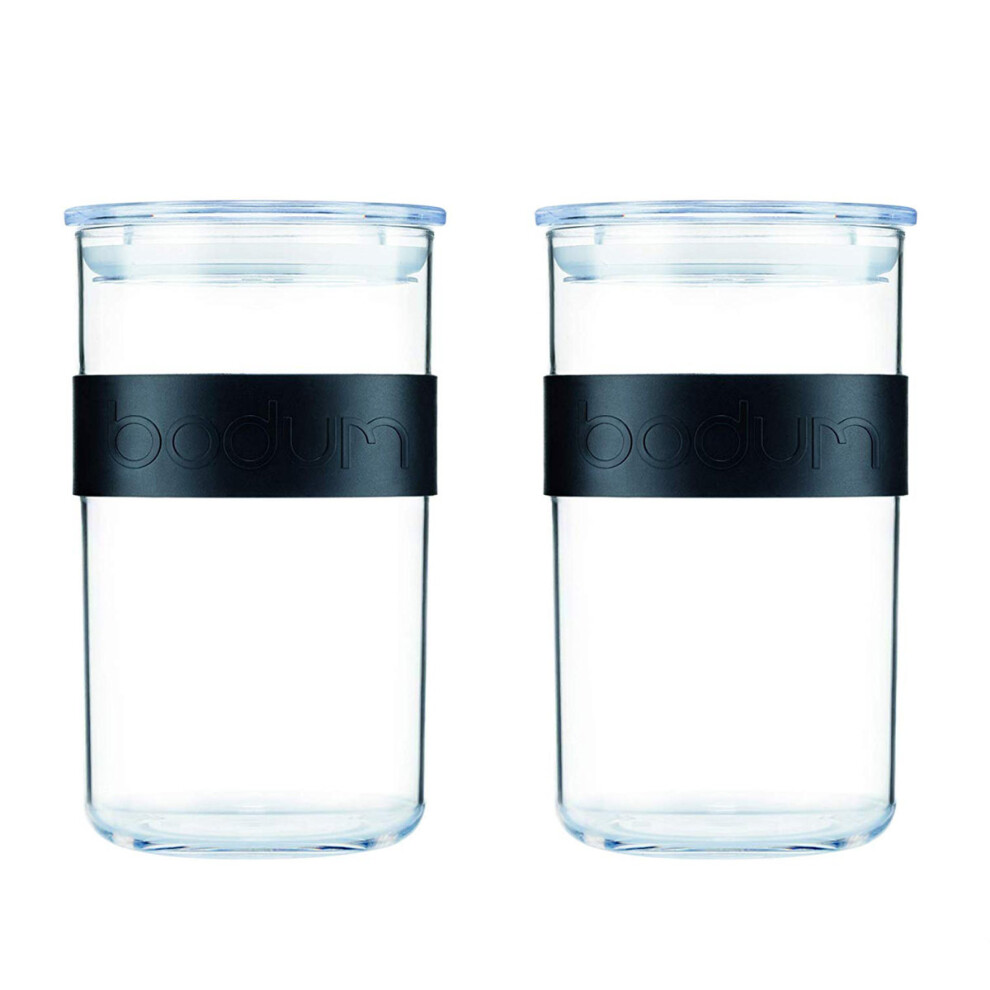 Bodum Presso Set of 2 Storage Jars Black 1L