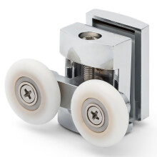 2 x Twin Top Zinc Alloy Shower Door Rollers/Runners/Spares 23mm Wheel Diameter L101