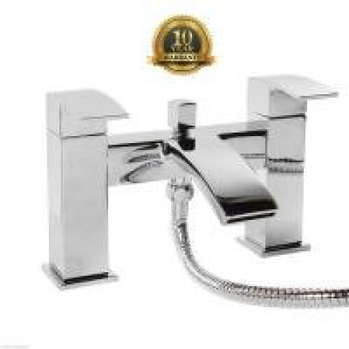 Chrome square waterfall style bath shower mixer tap 2
