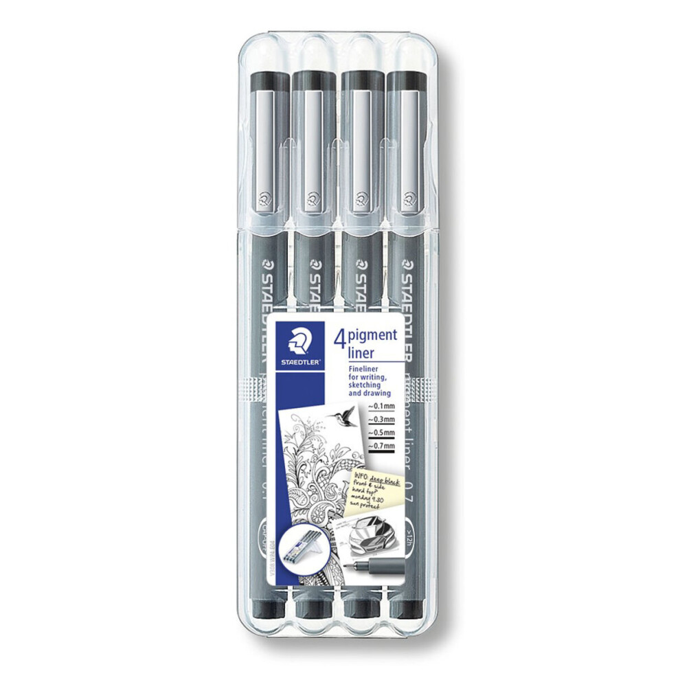 Staedtler pigment liner 308 Black 4pc(s) fineliner