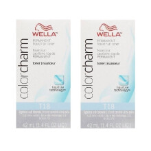 COLORCHARM Tónicos Líquidos Permanentes| Neutraliza el Amarillo| Sin Parabenos| Vegano| T18 Rubio Ceniza Claro| 1.4 Fl Oz