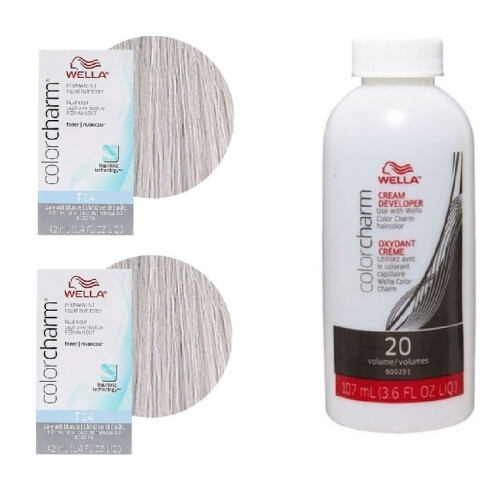 Wella (T14+T14+Developer (vol.20)) Wella Colour Charm Liquid Colour Toner 42ml