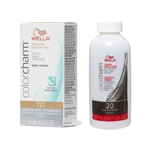 Wella (T27+Developer (vol.20)) Wella Colour Charm Liquid Colour Toner 42ml
