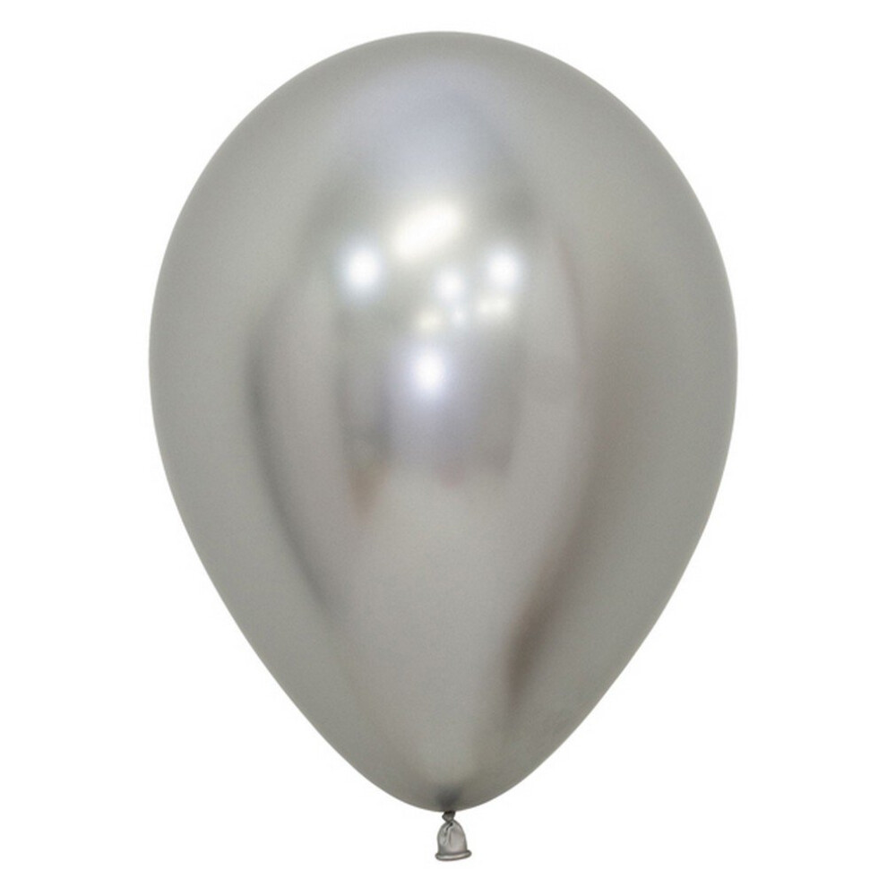 (12in, Silver) Amscan Sempertex Reflex Latex Balloons (Pack of 50)