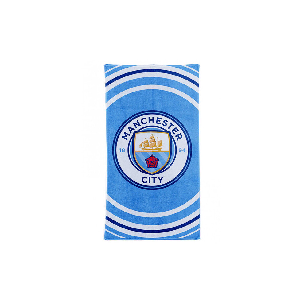 Manchester City F.C. Official Pulse Large Velour Beach Towel