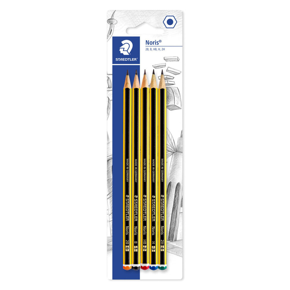 Staedtler Noris Drawing Sketching Pencils [2h H Hb B 2b = 1 Of Each