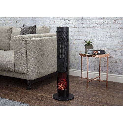 Black + Decker Black & Decker 2000w Oscillating Tower Heater With Flame Effect 1