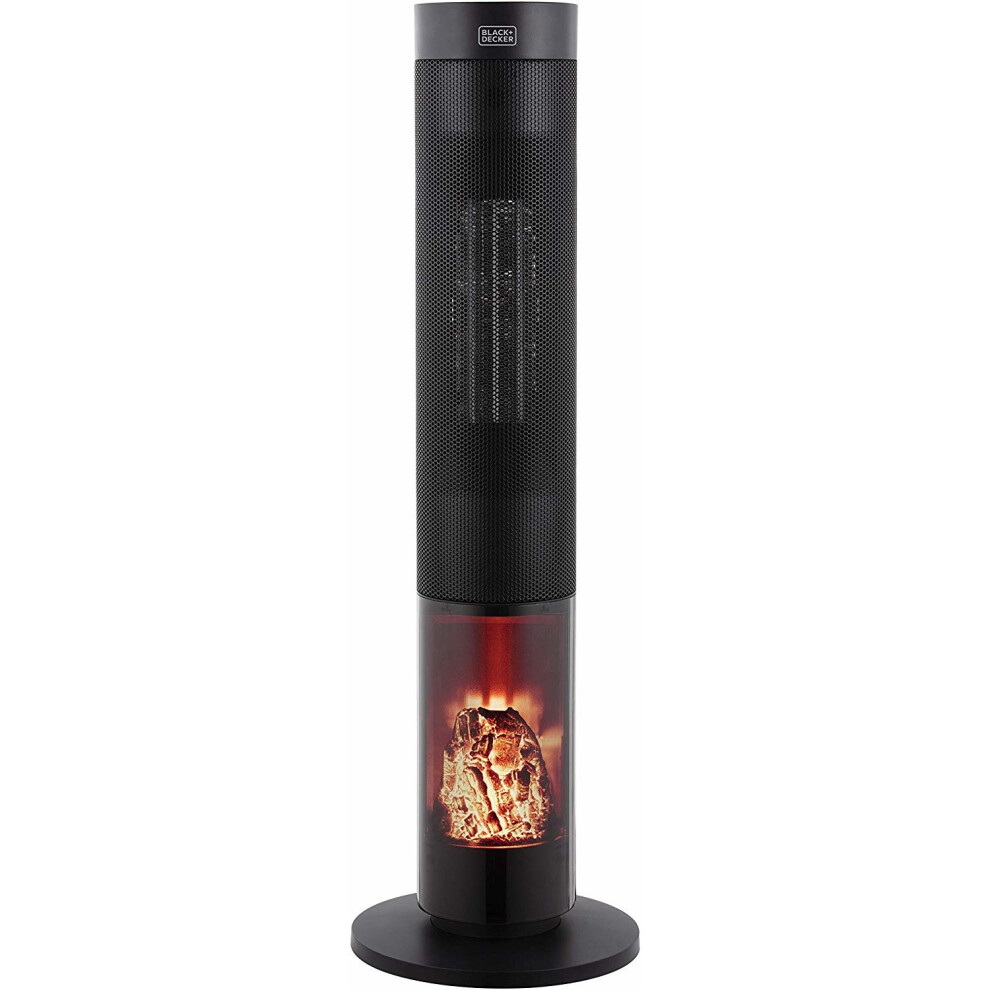 Black & Decker 2000w Oscillating Tower Heater With Flame Effect