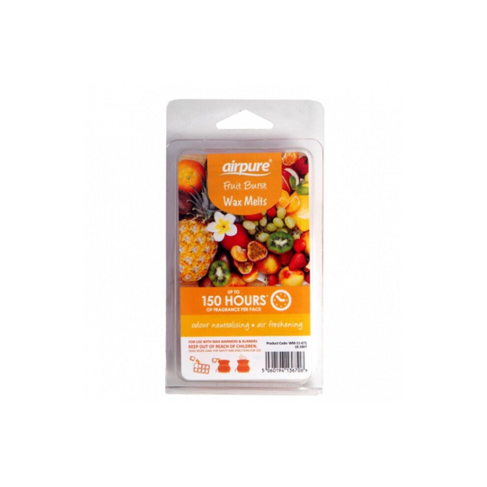 (Fruit Burst) Airpure Wax Melts Scented Freshening Cubes Warmer Burner 8 Cubes