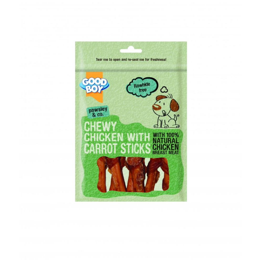 Good Boy Pawsley & Co Chewy Chicken With Carrot Sticks Dog Treat 90g (Pack Of 10)