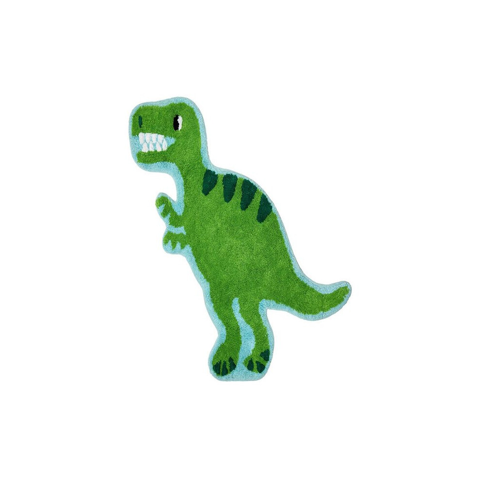 Roarsome T-Rex Shaped Rug Green/Blue Dinosaur