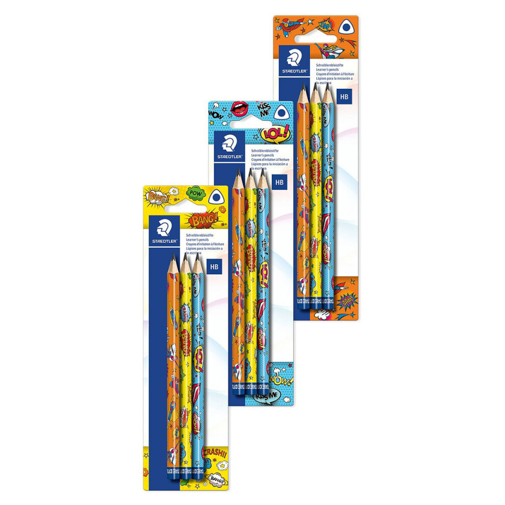 Staedtler Comic Art HB Jumbo Pencil - Assorted (Pack of 3)