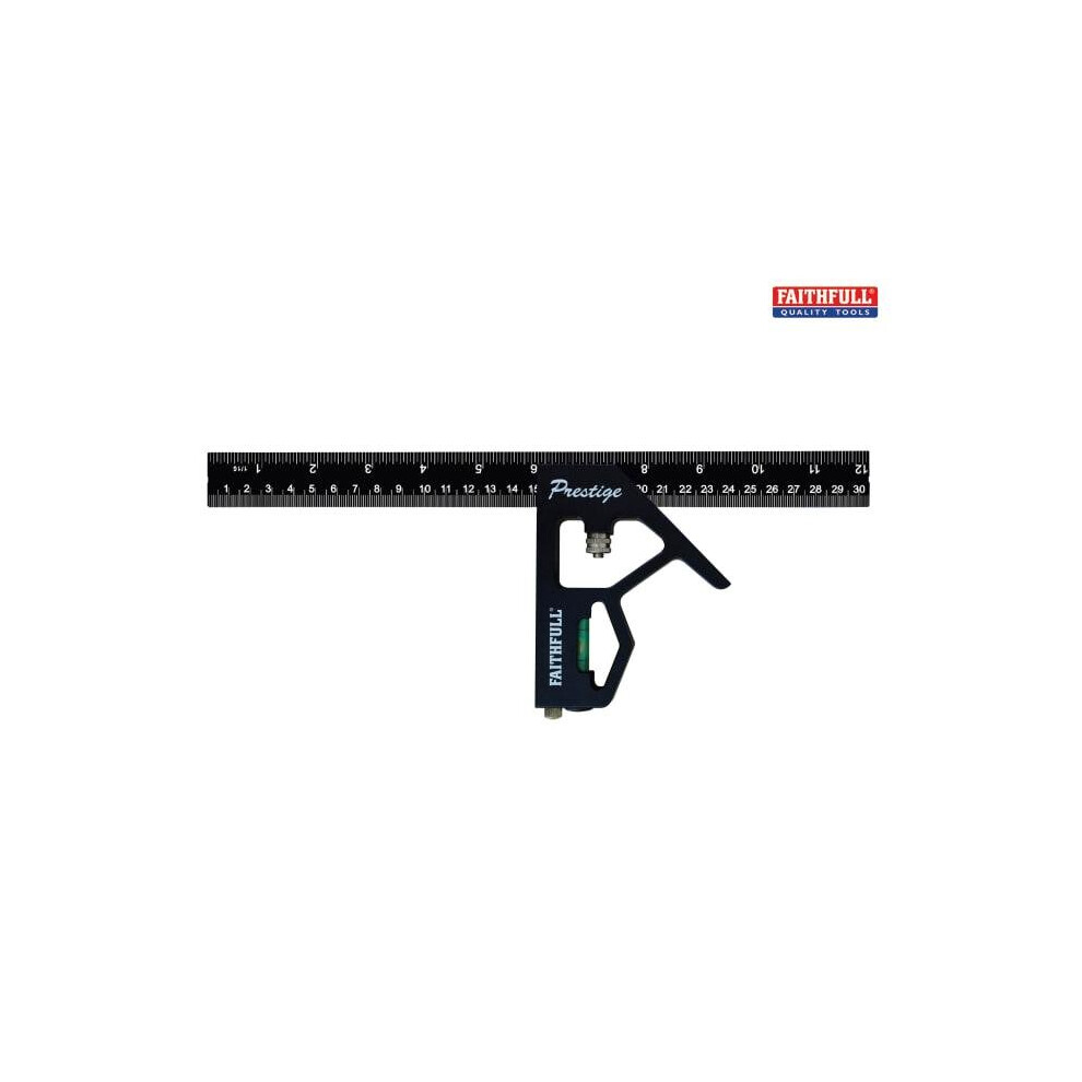 Faithfull Prestige Combination Square Black Aluminium 300Mm