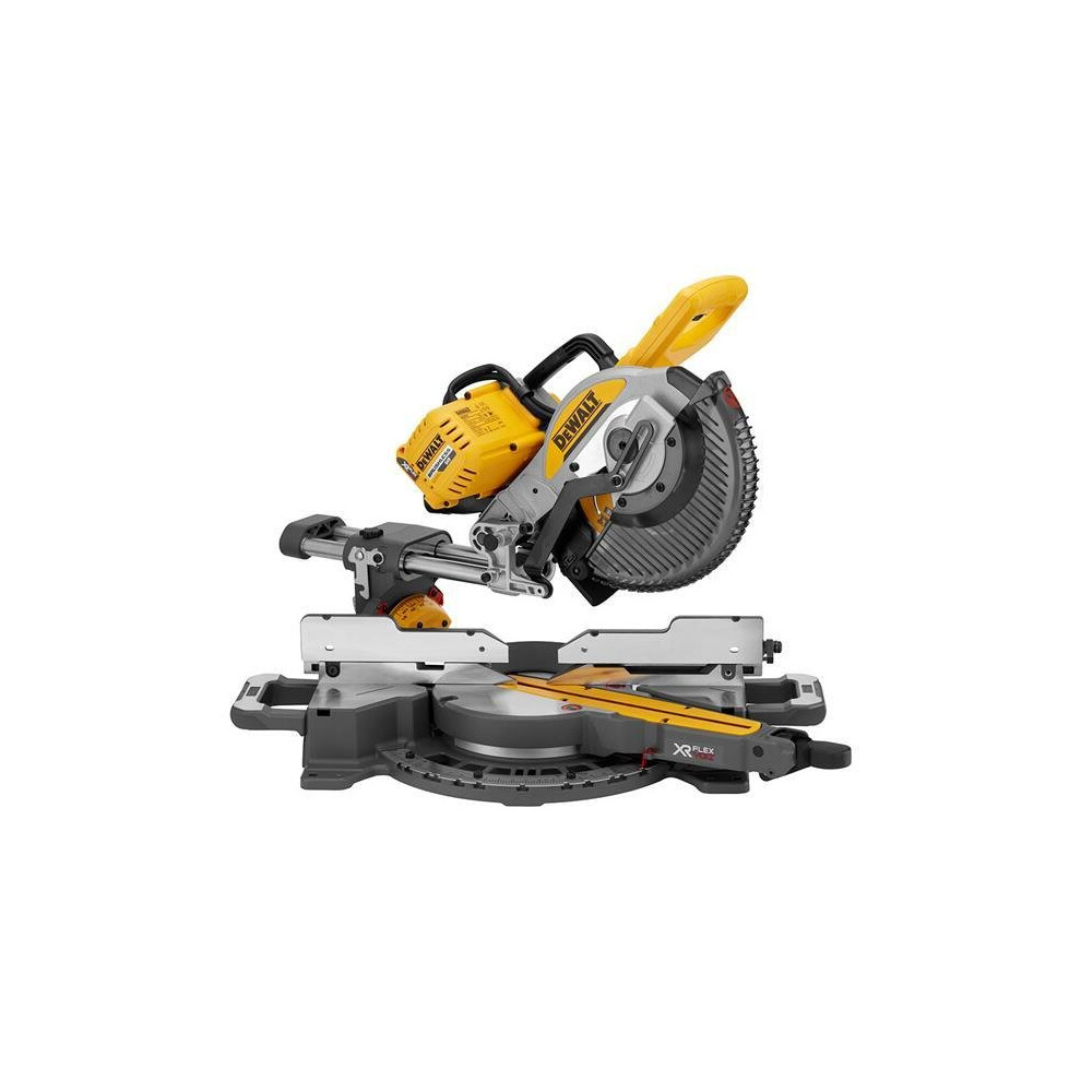 DeWALT DCS727T2-GB 54V XR FLEXVOLT 250mm Double Bevel Slide Mitre Saw with 2 x 6.0ah Batteries