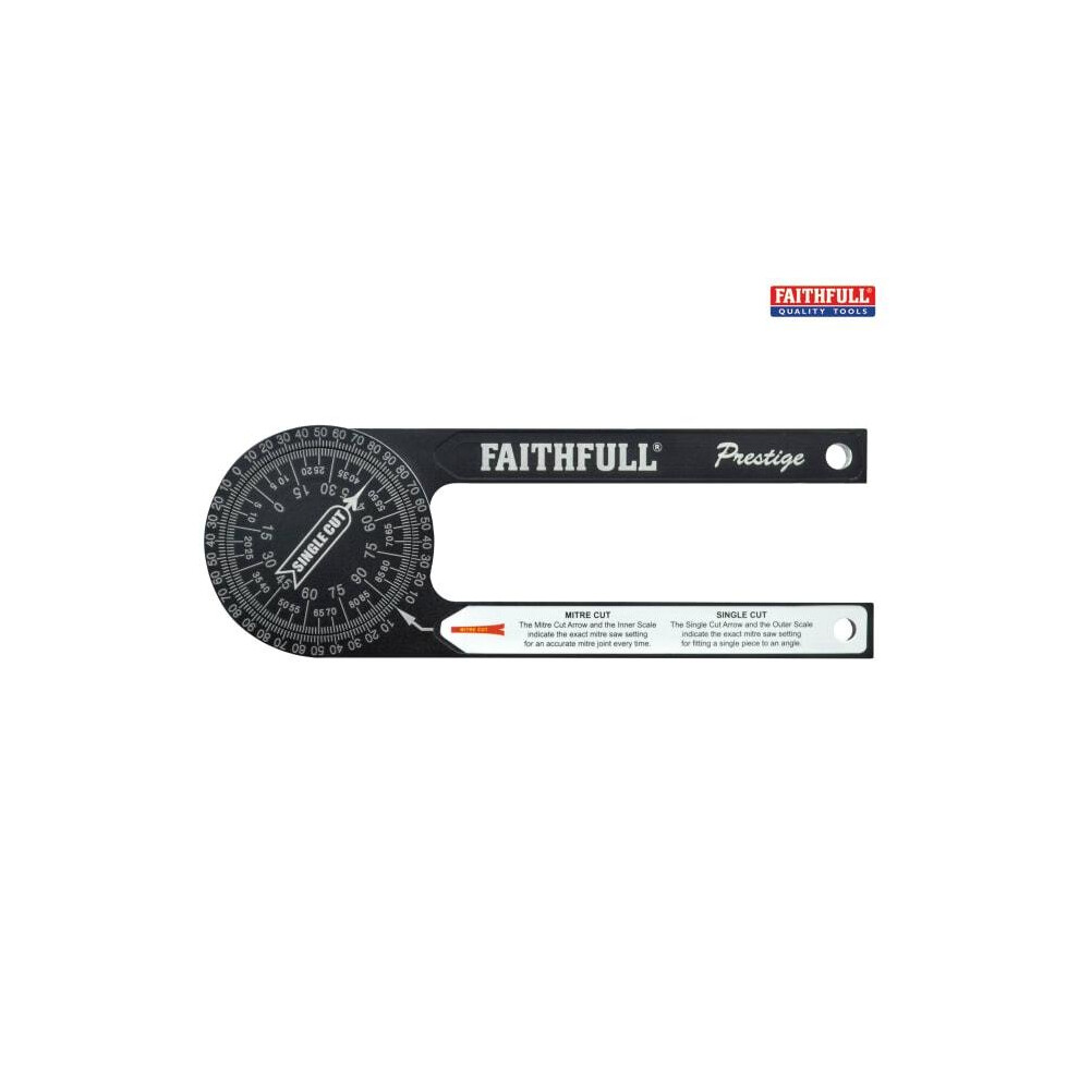 Faithfull Prestige Mitre Saw Protractor Aluminium Black