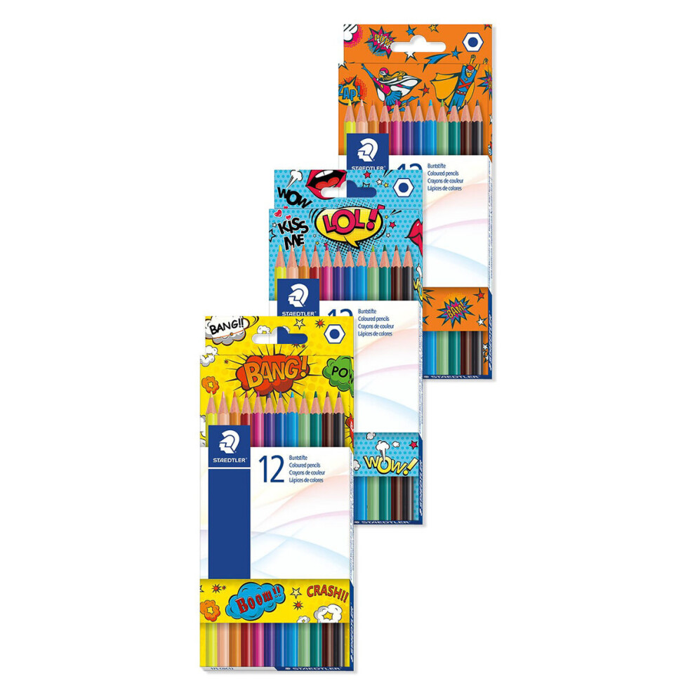 Staedtler Comic Colouring Pencils, Asstd Colours (Pack Of 12)