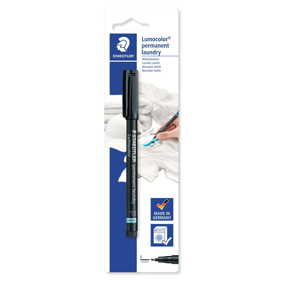 Staedtler Lumocolor Permanent Laundry Marker Blistercard Black
