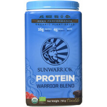 Sunwarrior Warrior Blend Organic Raw Vegan Protein Powder, Chocolate, 750g