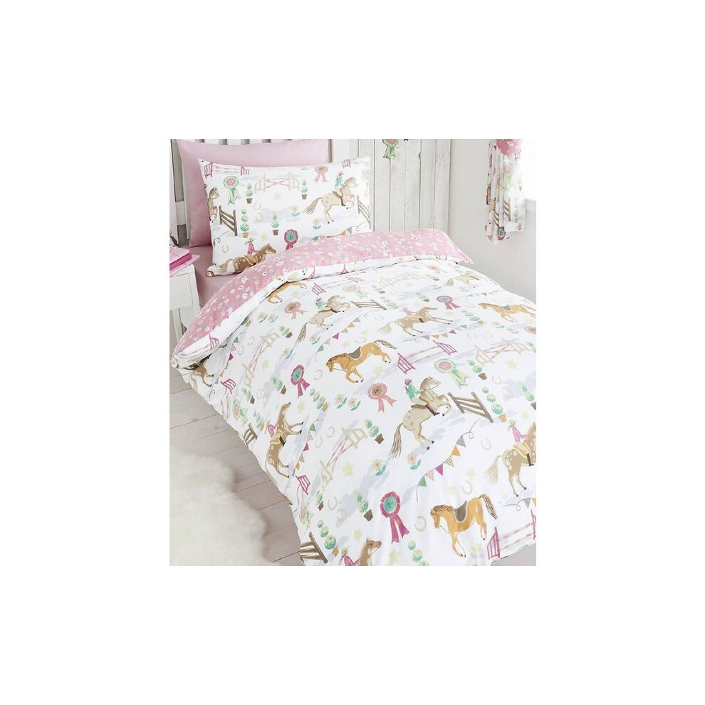 Unicorns & Pony Horse Show Duvet Cover Set Horse Bedding Single