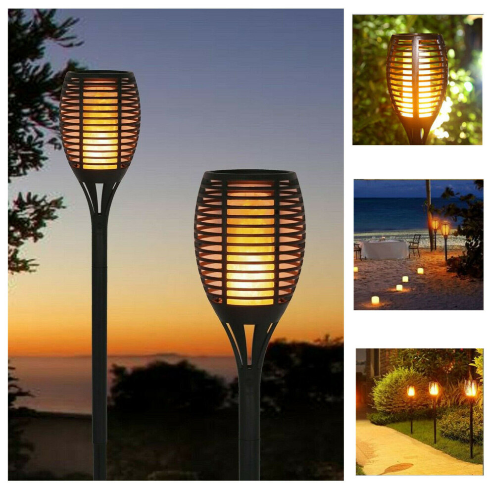 Set of 2 Solar Flame Effect Torch Stake Lights