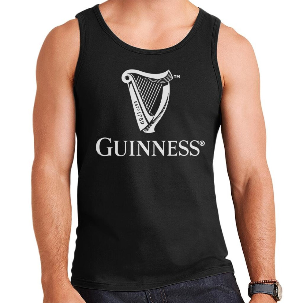 (Large, Black) Guinness Classic Harp Logo Men's Vest