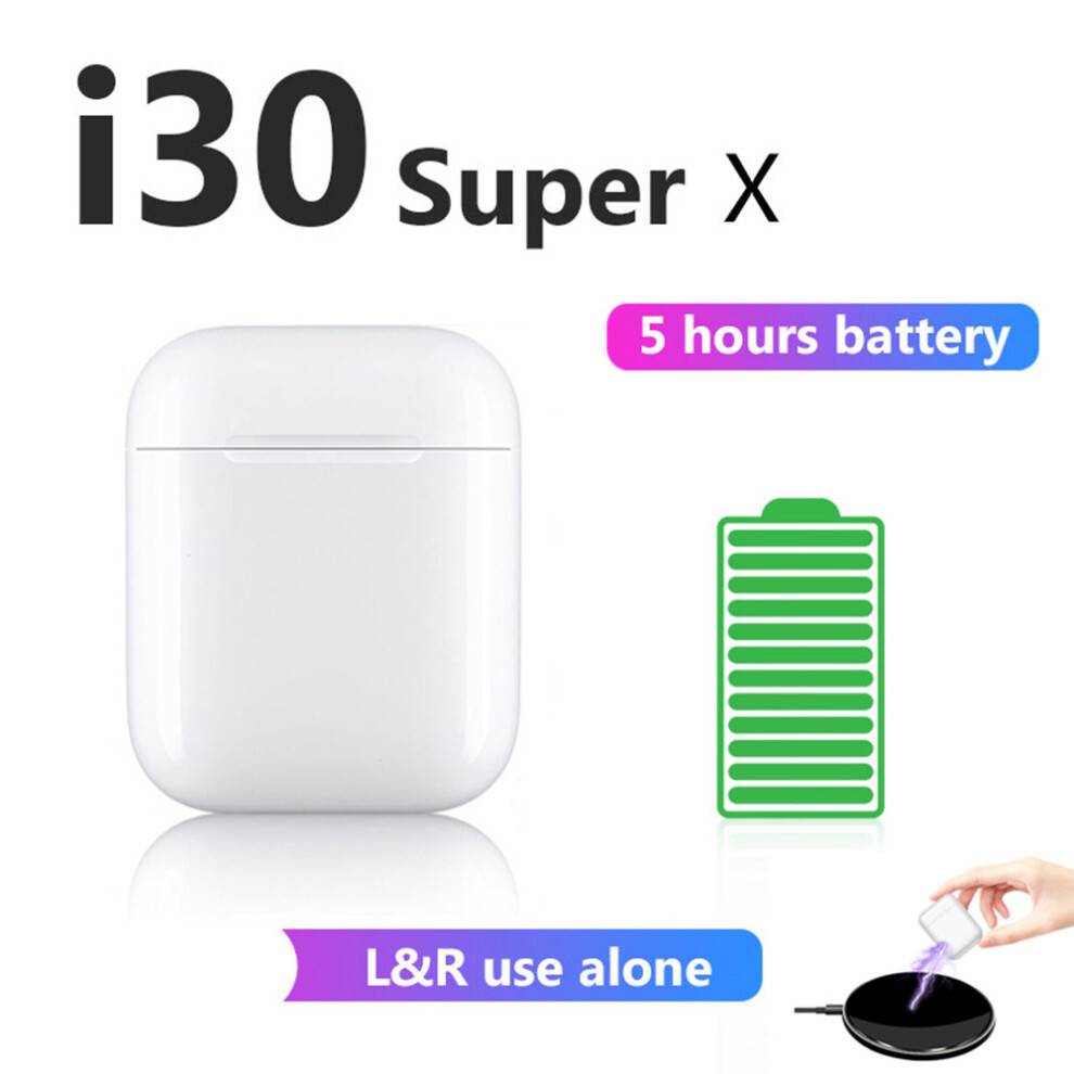 I30 Super X Xs Tws 5 Hours Play Wireless Earphone Bluetooth Earphones 6D Bass Earbuds Pk W1 Chip 6972176900092
