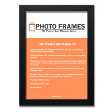 (Black/White, A4 - 297x210 mm) Picture Photo Frames Flat Wooden Effect Photo Frames