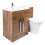 PlumbGalaxy Calm Walnut Left Hand Combination Vanity Unit Set with Toilet 5