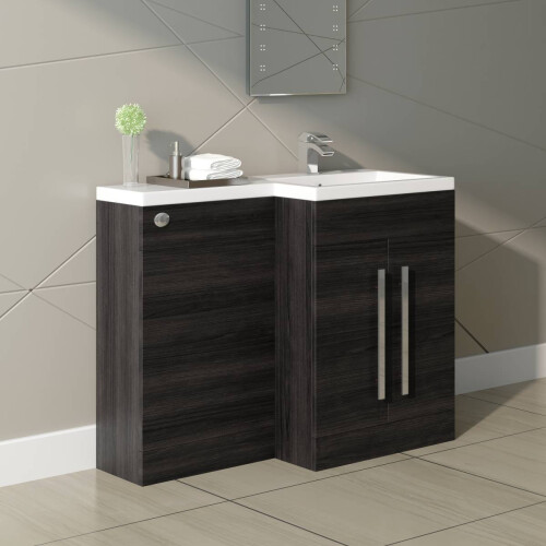 PlumbGalaxy Calm Grey Right Hand Combination Vanity Unit Set (No Toilet)