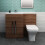 PlumbGalaxy Calm Walnut Left Hand Combination Vanity Unit Set with Toilet 3