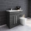 PlumbGalaxy Calm Grey Left Hand Combination Vanity Unit Set with Cordoba Toilet 2