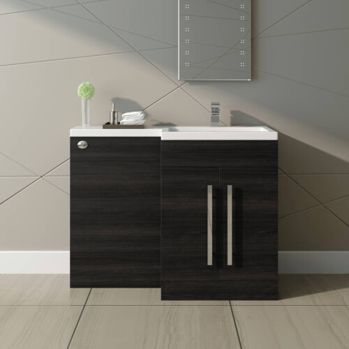 PlumbGalaxy Calm Grey Right Hand Combination Vanity Unit Set (No Toilet) 2