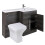 PlumbGalaxy Calm Grey Right Hand Combination Vanity Unit Set with Toilet 6