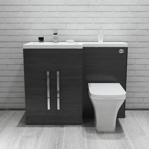 Calm Grey Left Hand Combination Vanity Unit Set with Toilet
