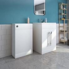 Calm White Freestanding Vanity Unit & Back to Wall Toilet Unit Set