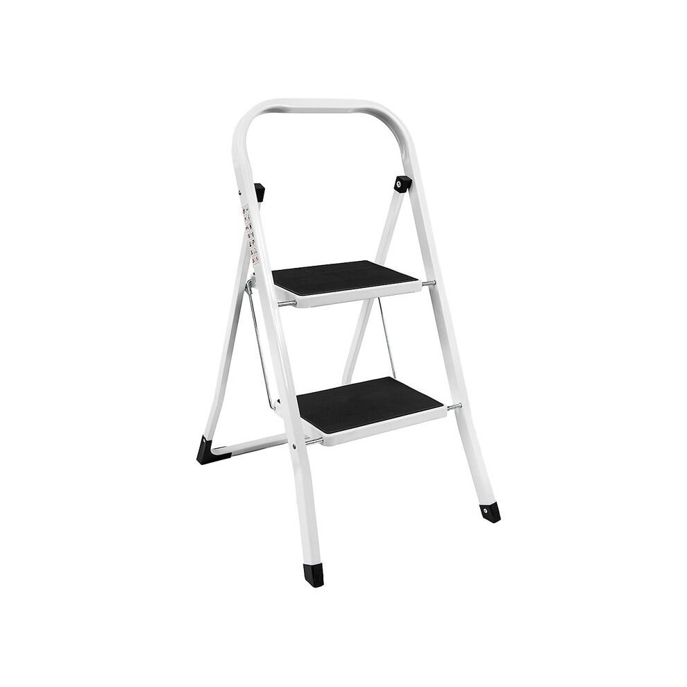 2 Step Ladder with Rubber Step Safety Handle Portable