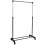 Home Discount Single Clothes Rail Hanging Hook Adjustable Wheels 3