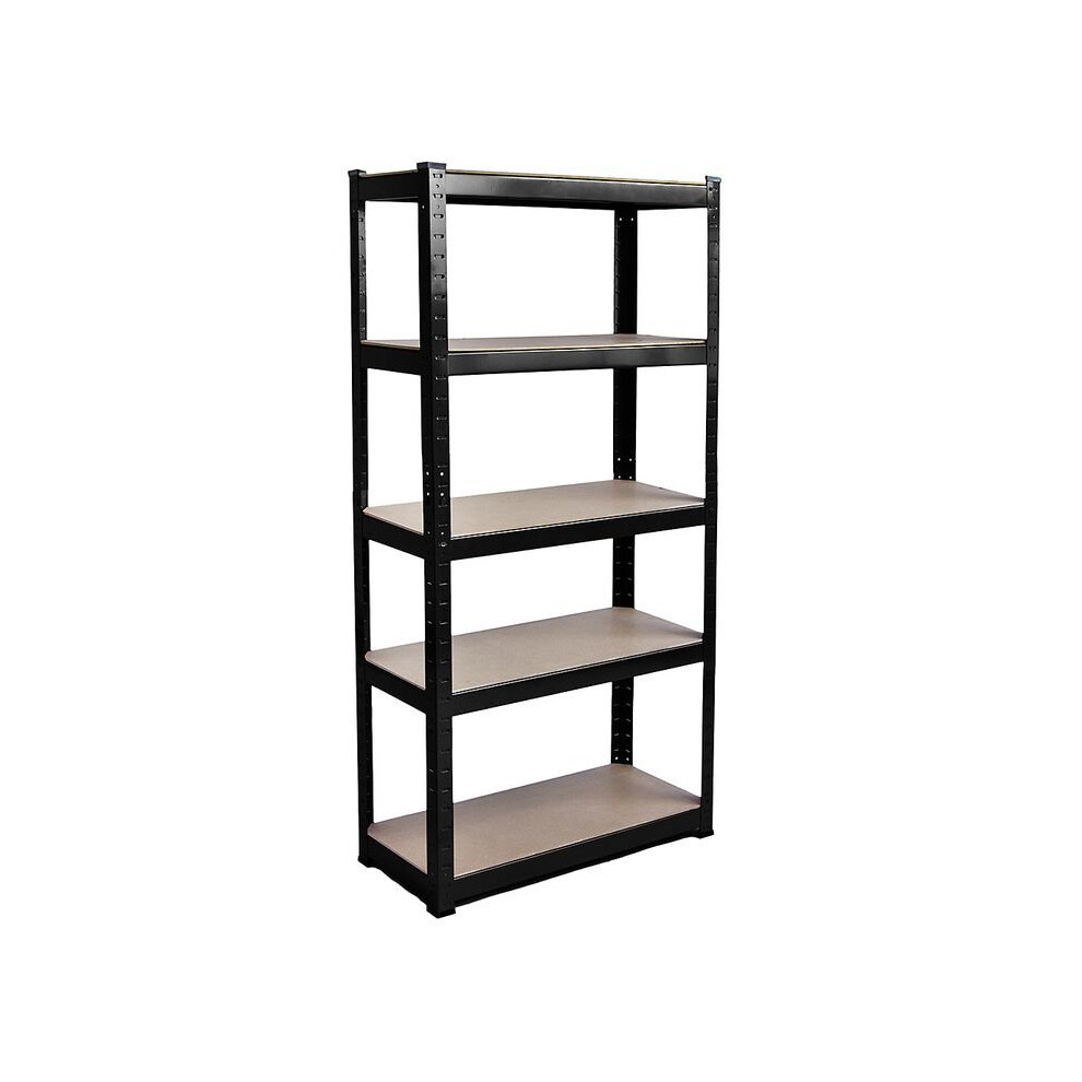 (Black) 5 Tier Garage Storage Rack Adjustable Unit Large