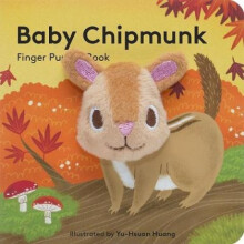 Fingerpuppenbuch - Baby-Eichhörnchen - Schwarze Plüschpuppe - Für Babys
