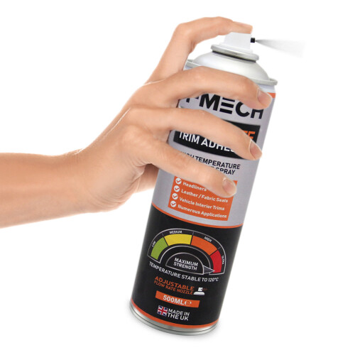 T-Mech Ultimate Trim Adhesive Glue Van Lining 12 Temperature Spray resistente al calore 500ml 1