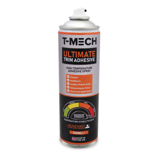 T-Mech Ultimate Trim Adhesive Glue Van Lining 12 Temperature Spray resistente al calore 500ml 2