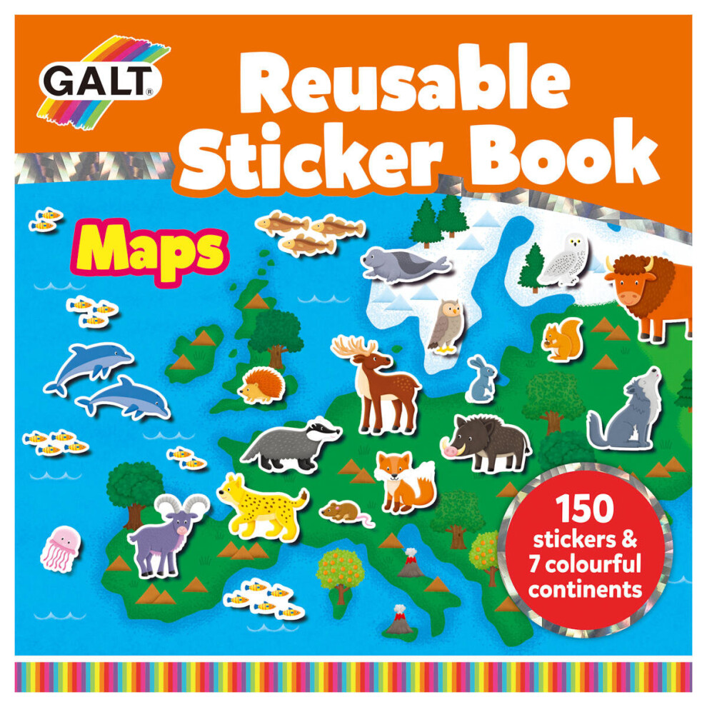 Galt Reusable Sticker Book Maps