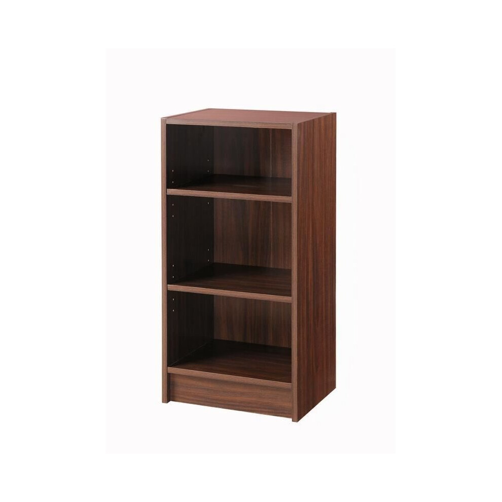 Timber Art Design Uk Walnut 3 Tier Bookcase Freestanding Storage Unit Living Room Office Bedroom
