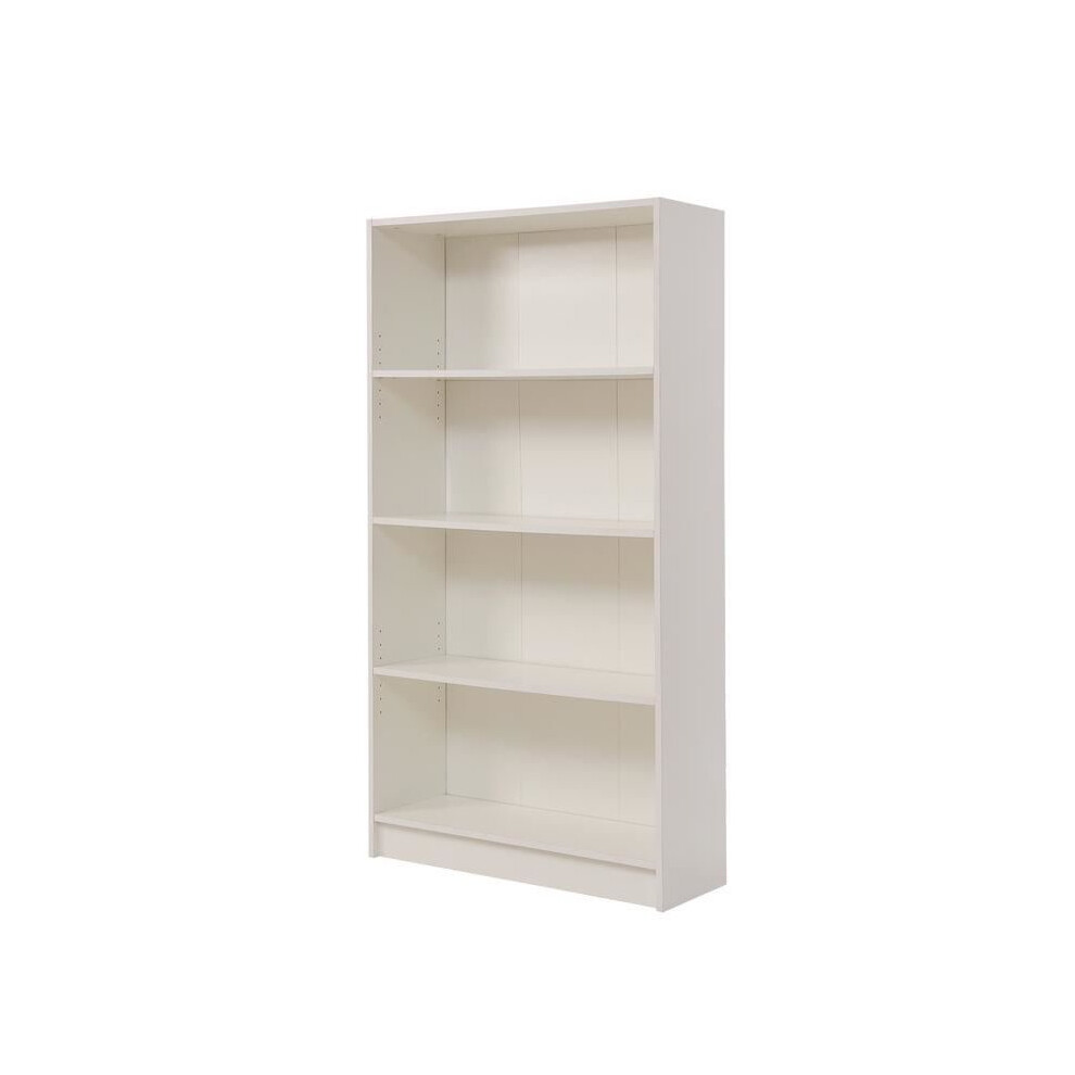 White Bookcase 4 Tier Wooden Shelving Storage Unit Living Room Bedroom