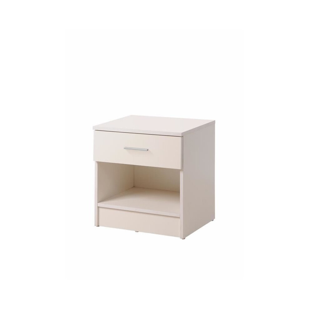 White 1 Drawer Bedroom Bedside Cabinet Furniture Storage Nightstand Side Table