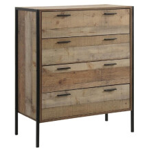 Stretton Bedroom Chest Of 4 Drawers Oak Effect Industrial Rustic Furniture