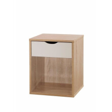 Alton Bedside Table Lamp Side Bedroom Cabinet Nightstand Oak & White