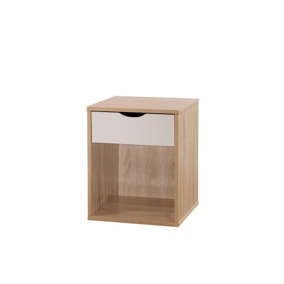 Timber Art Design Uk Alton Bedside Table Lamp Side Bedroom Cabinet Nightstand Oak & White